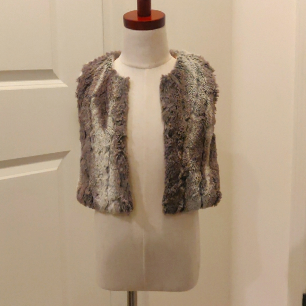 Cat & Jack Faux fur XS 4/5 gray vest